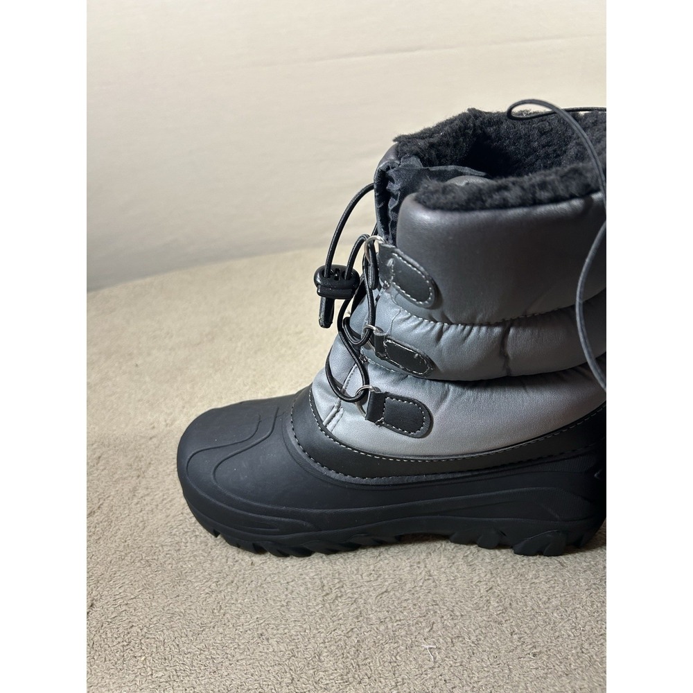 Member's Mark Youth Snow Boots Size 6B Black Gray Faux Fur Lined NWT - Picture 9 of 9